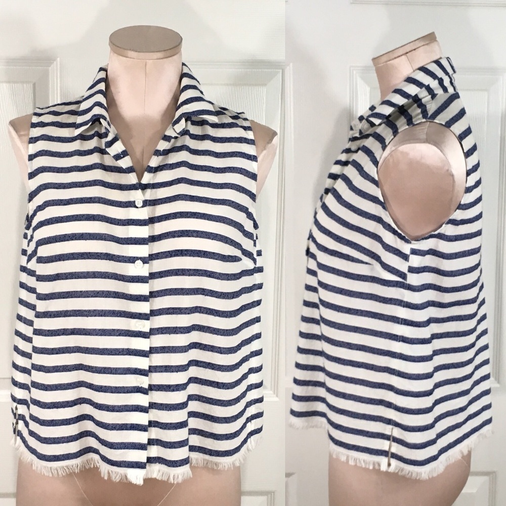 Madewell Moment Striped Sleeveless Button Top